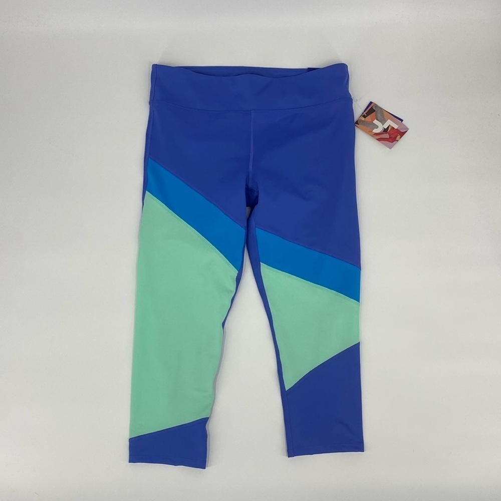 Joylab Colorblock Mid Rise Capri Length Leggings - Blue and Mint